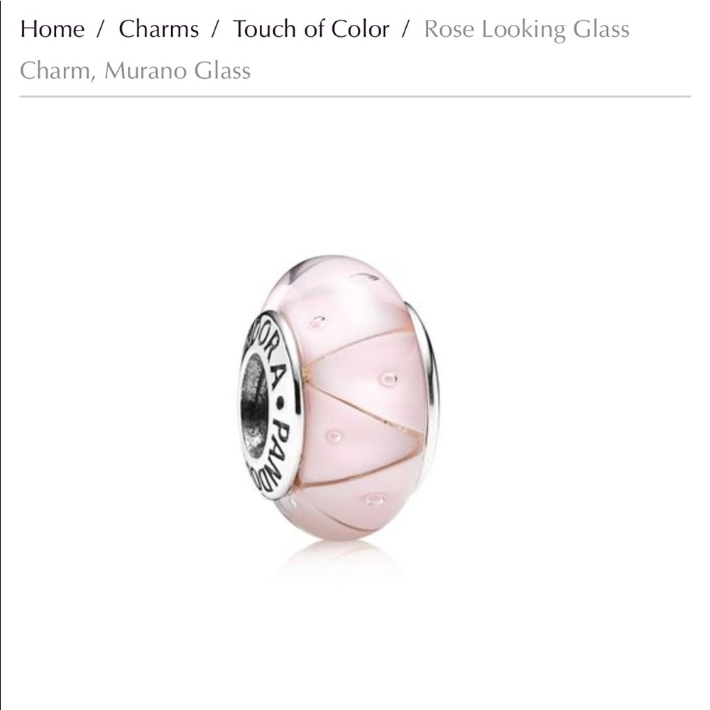 Pandora Murano Looking Glass Charm in Rose